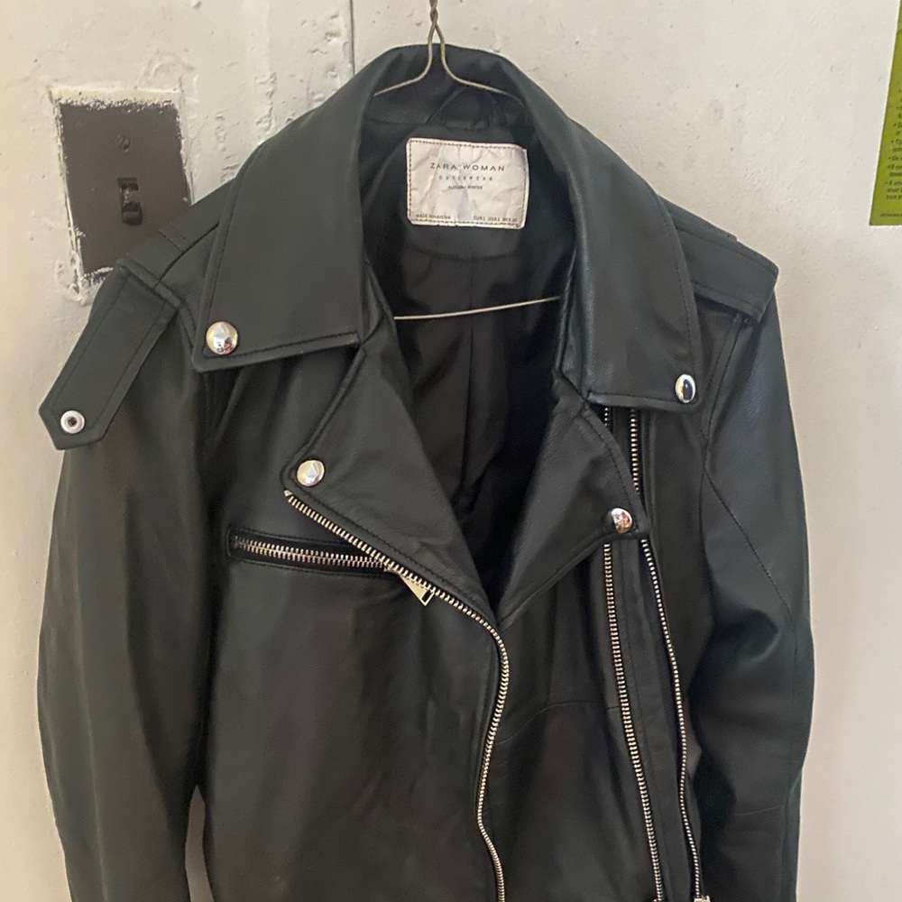 Zara Leather Biker Jacket - image 5